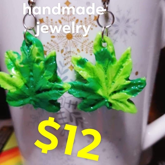 Cannabis handmade earrings - Picture 1 of 1